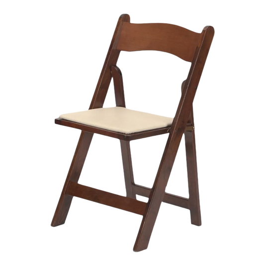 Wood Folding Chair - Fruitwood with Ivory Pad