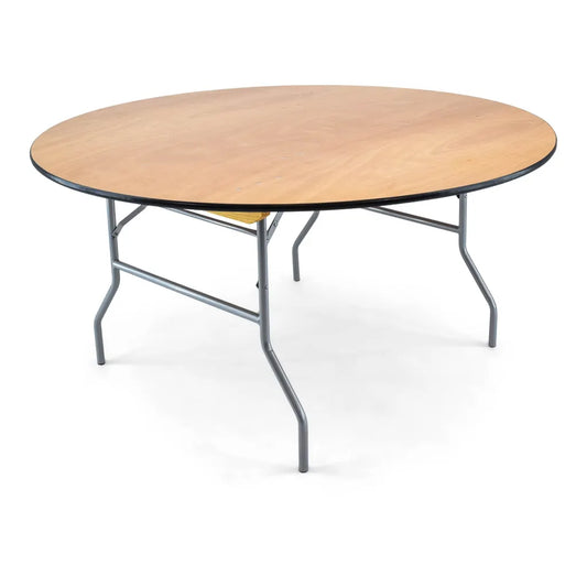 60'' Round Wood Folding Table